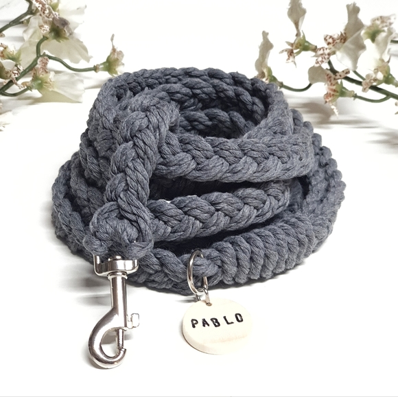 Pablo Other - 🐶 3 for $15 * Pablo Dark Gray Macrame Cord Braided Dog Leash